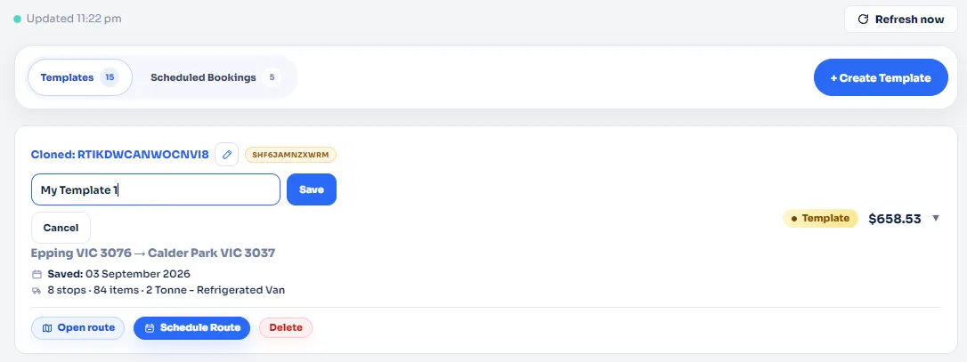 Rename the template so it is easy to recognise