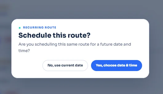 Choose the date for the new route
