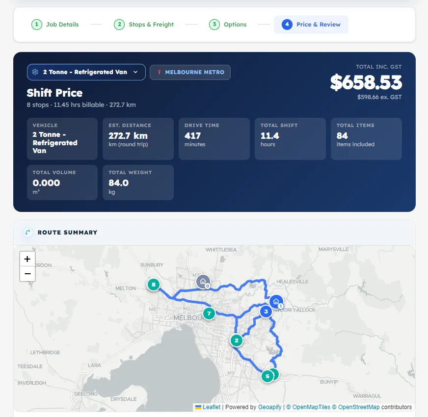 Review the cloned route