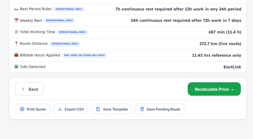 Use Back to return to the editable booking steps