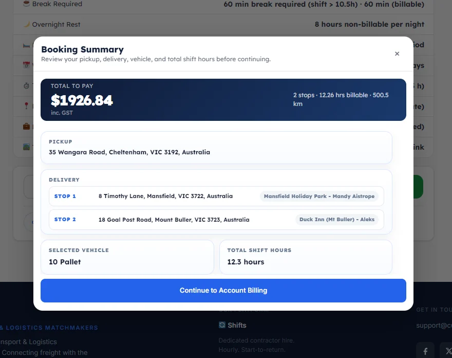 Booking Summary