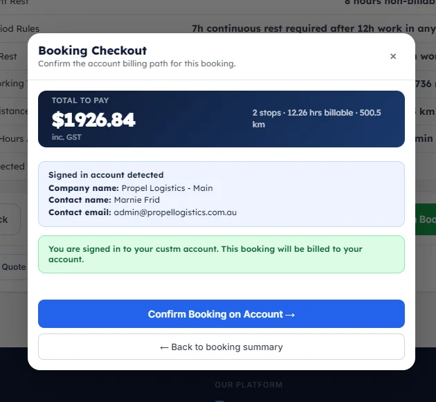 Booking Checkout